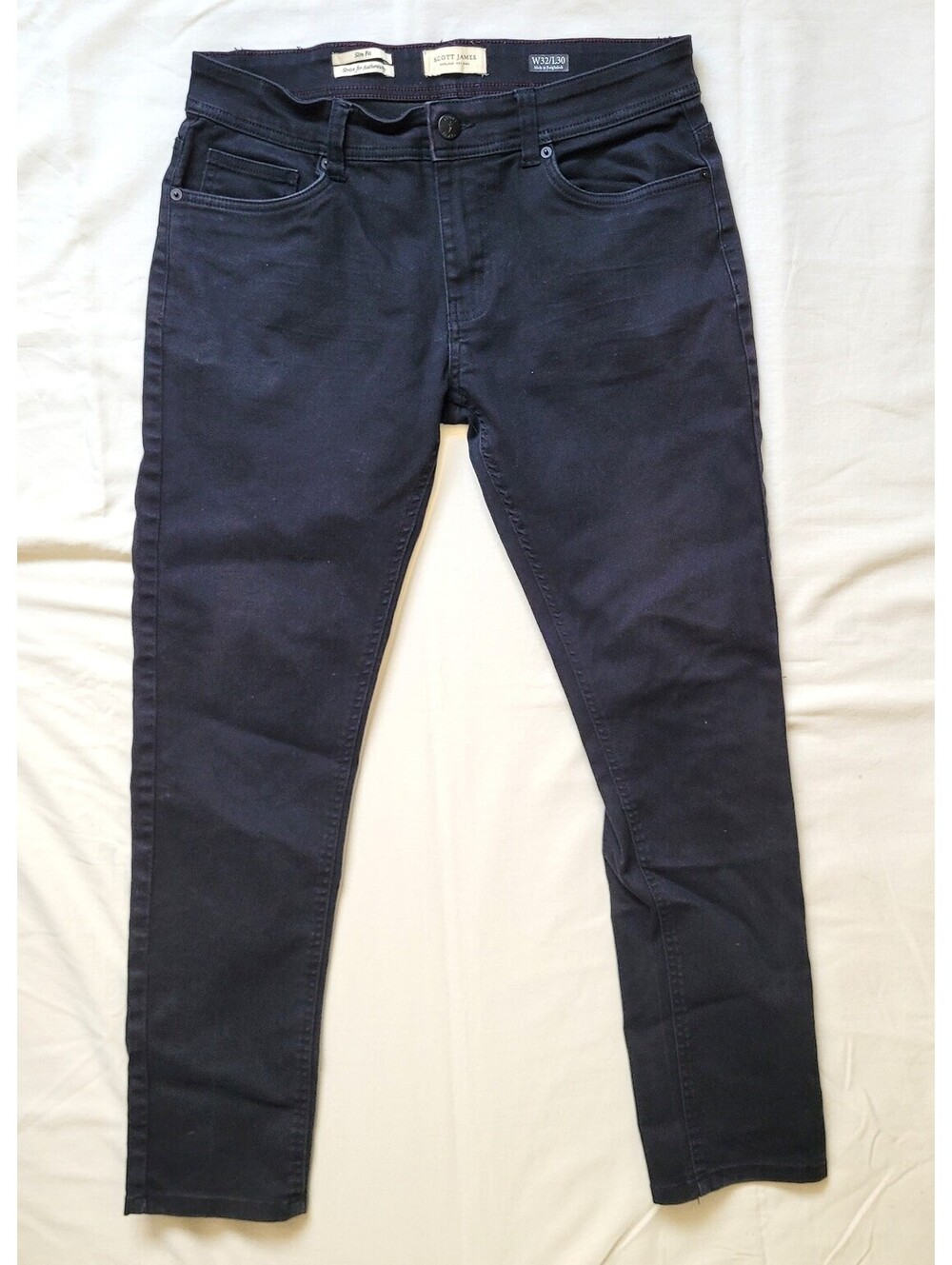 Scott James Men’s W31x30 Black Slim Fit Stretch Jeans Pants